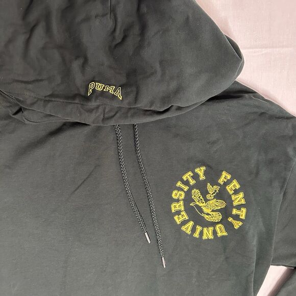 FENTY PUMA Rihanna Long Hoodie University Lace-Up Back Oversized Sweater Medium - Picture 3 of 11